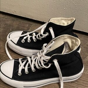 Black High-Top Sneakers  women converse size 6